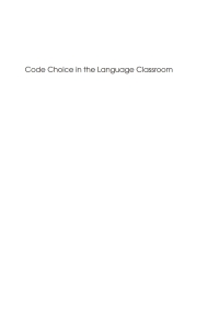 Cover image: Code Choice in the Language Classroom 1st edition 9781847693327