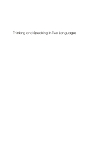 Cover image: Thinking and Speaking in Two Languages 1st edition 9781847693365