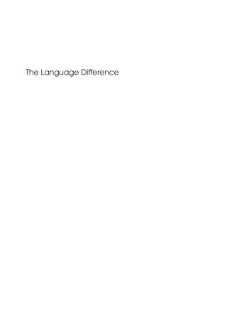 Cover image: The Language Difference 1st edition 9781847693402