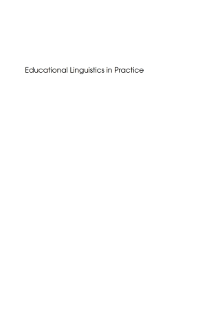 Imagen de portada: Educational Linguistics in Practice 1st edition 9781847693525