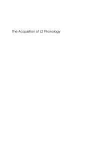 صورة الغلاف: The Acquisition of L2 Phonology 1st edition 9781847693754