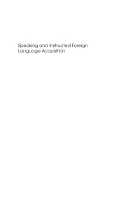 صورة الغلاف: Speaking and Instructed Foreign Language Acquisition 1st edition 9781847694119