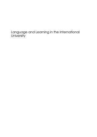 Cover image: Language and Learning in the International University 1st edition 9781847694133
