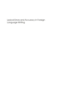 Titelbild: Lexical Errors and Accuracy in Foreign Language Writing 1st edition 9781847694164