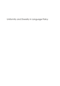 Titelbild: Uniformity and Diversity in Language Policy 1st edition 9781847694454