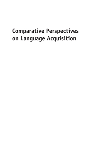 Cover image: Comparative Perspectives on Language Acquisition 1st edition 9781847696038