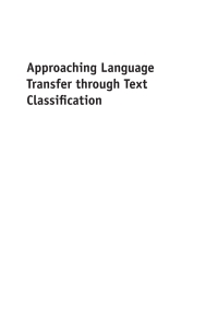 Imagen de portada: Approaching Language Transfer through Text Classification 1st edition 9781847696977
