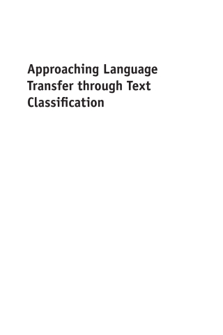 Cover image: Approaching Language Transfer through Text Classification 1st edition 9781847696977