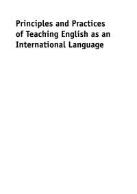 Cover image: Principles and Practices of Teaching English as an International Language 1st edition 9781847697028