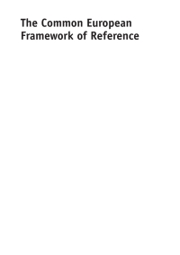 Cover image: The Common European Framework of Reference 1st edition 9781847697295