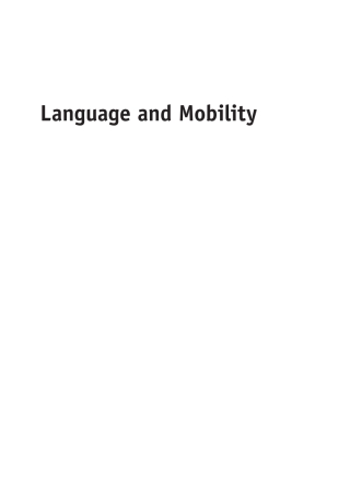 Cover image: Language and Mobility 1st edition 9781847697639