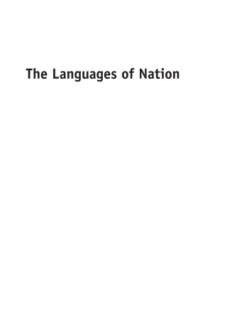 Cover image: The Languages of Nation 1st edition 9781847697806