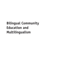 Cover image: Bilingual Community Education and Multilingualism 1st edition 9781847697998
