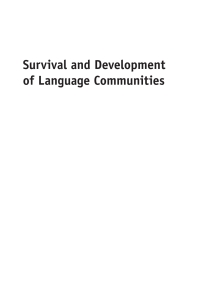 Cover image: Survival and Development of Language Communities 1st edition 9781847698346