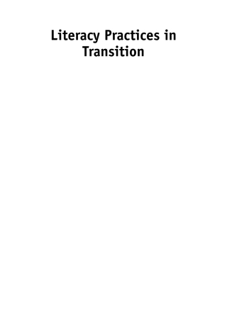 Cover image: Literacy Practices in Transition 1st edition 9781847698391