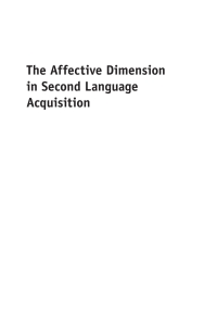صورة الغلاف: The Affective Dimension in Second Language Acquisition 1st edition 9781847699688