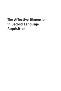 Cover image: The Affective Dimension in Second Language Acquisition 1st edition 9781847699688