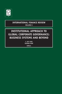 Cover image: Institutional Approach to Global Corporate Governance 9781848553200