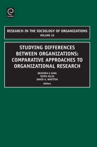 Omslagafbeelding: Studying Differences Between Organizations 9781848556461