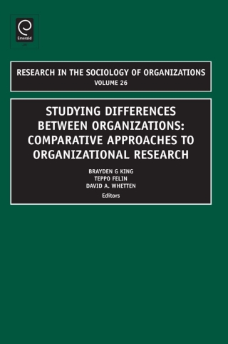 Cover image: Studying Differences Between Organizations 9781848556461
