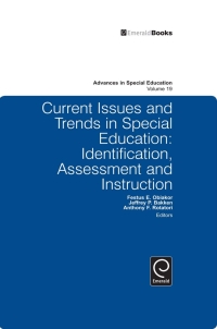 表紙画像: Current Issues and Trends in Special Education. 9781848556683