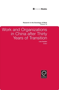 Omslagafbeelding: Work and Organizations in China after Thirty Years of Transition 9781848557307