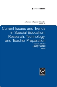 Imagen de portada: Current Issues and Trends in Special Education 9781849509541