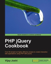 Imagen de portada: PHP jQuery Cookbook 1st edition 9781849512749