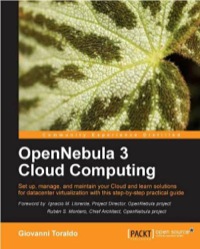 Cover image: OpenNebula 3 Cloud Computing 1st edition 9781849517461