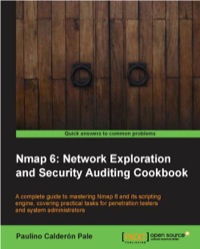 Imagen de portada: Nmap 6: Network Exploration and Security Auditing Cookbook 1st edition 9781849517485