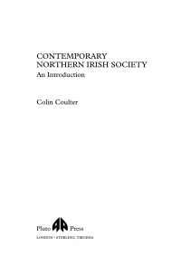 Cover image: Contemporary Northern Irish Society 1st edition 9780745312446