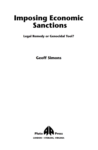 Cover image: Imposing Economic Sanctions 1st edition 9780745313979