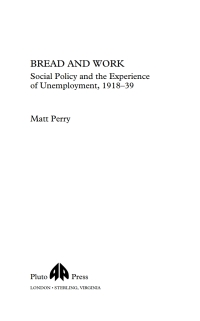 Imagen de portada: Bread and Work 1st edition 9780745314860