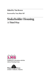 Cover image: Stakeholder Housing 1st edition 9780745315058