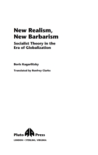 Cover image: New Realism, New Barbarism 1st edition 9780745315515