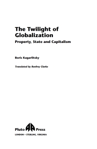 Imagen de portada: The Twilight of Globalization 1st edition 9780745315867