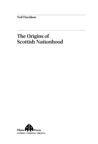 Omslagafbeelding: The Origins of Scottish Nationhood 1st edition 9780745316093