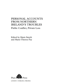 Cover image: Personal Accounts From Northern Ireland's Troubles 1st edition 9780745316192