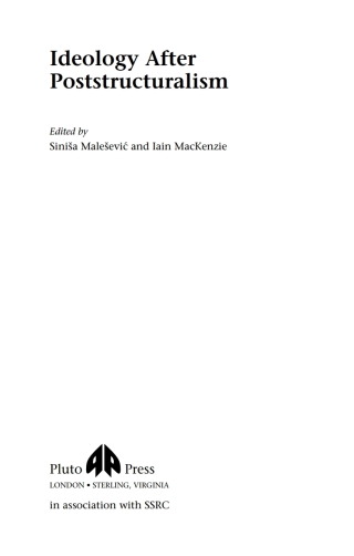 Cover image: Ideology After Poststructuralism 1st edition 9780745318073