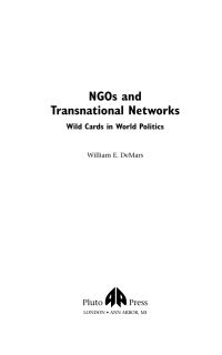 صورة الغلاف: NGOs and Transnational Networks 1st edition 9780745319056