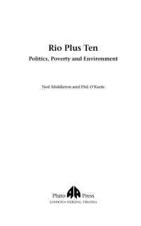 Imagen de portada: Rio Plus Ten 1st edition 9780745319551