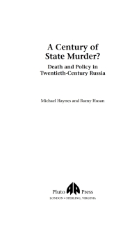表紙画像: A Century of State Murder? 1st edition 9780745319308