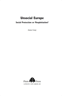 Cover image: Unsocial Europe 1st edition 9780745320311