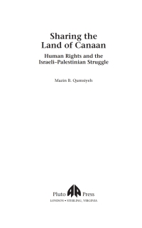 Omslagafbeelding: Sharing the Land of Canaan 1st edition 9780745322483
