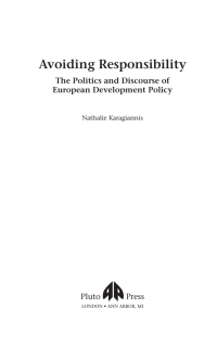 Imagen de portada: Avoiding Responsibility 1st edition 9780745321899