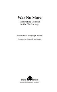 Cover image: War No More 1st edition 9780745321912
