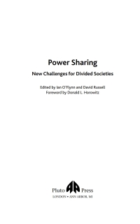 Cover image: Power Sharing 1st edition 9780745322926