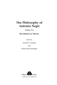 Titelbild: The Philosophy of Antonio Negri, Volume Two 1st edition 9780745326092