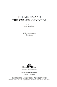 Cover image: The Media and the Rwanda Genocide 1st edition 9780745326269