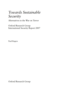 Imagen de portada: Towards Sustainable Security: Alternatives to the War on Terror 1st edition 9780745327778